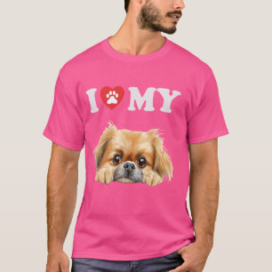 Pekingese I Heart My Dog Funny Dog Lover T-Shirt