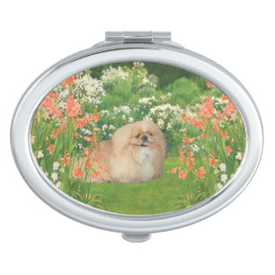 Pekingese in a Garden Mirror For Makeup