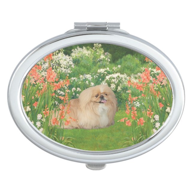 Pekingese in a Garden Mirror For Makeup (Front)