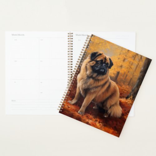 Pekingese in Autumn Leaves Fall Inspire Planner