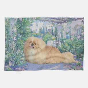 Pekingese in Lavender Kitchen Towel