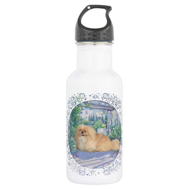 Pekingese in Lavender Water Bottle (Front)