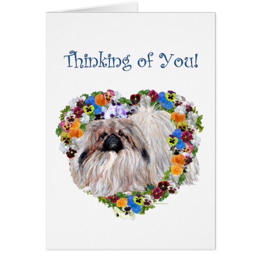 Pekingese in Pansies Cards (Front)