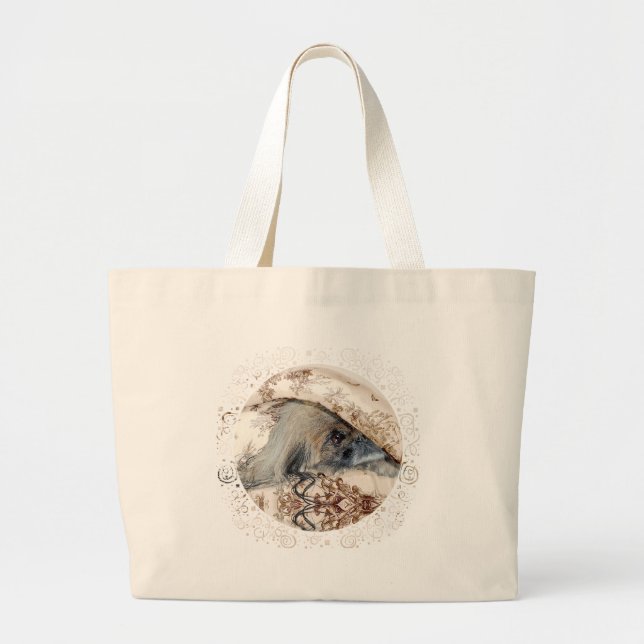Pekingese is Peeking Out Large Tote Bag (Front)