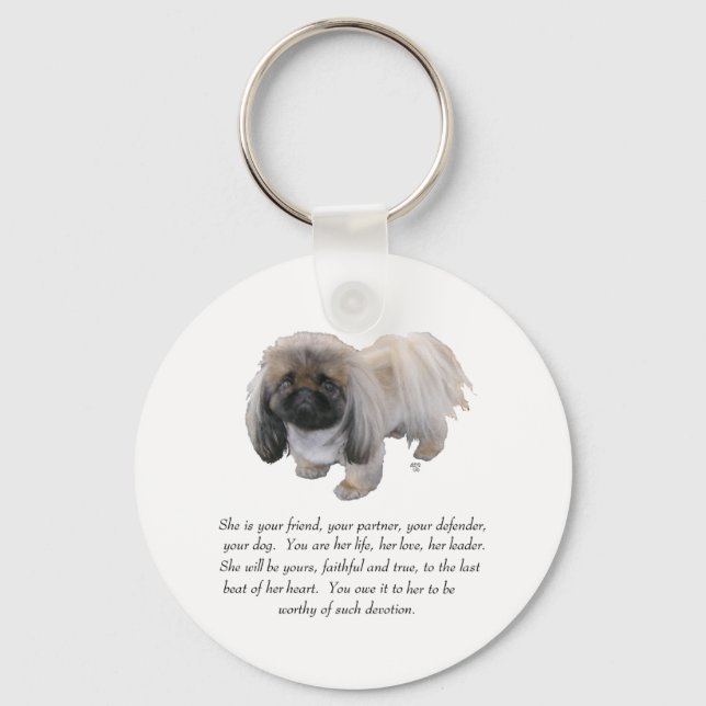 Pekingese Keepsake - FEMALE Keychain (Front)