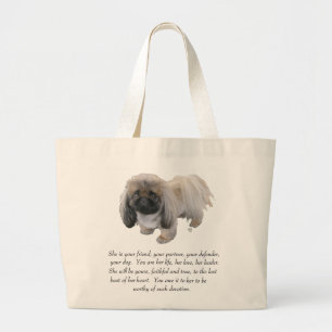 Pekingese Keepsake - FEMALE Large Tote Bag