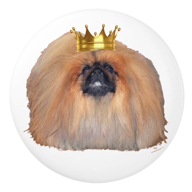 Pekingese King Ceramic Knob (Front)