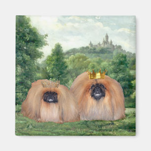 Pekingese King & Queen with Dream Castle Magnet