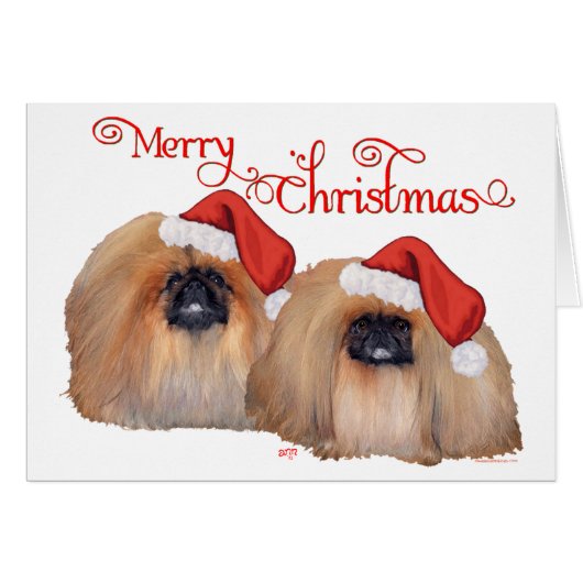 Pekingese Merry Christmas Cards (Front Horizontal)
