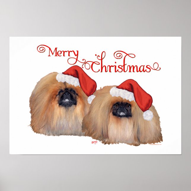 Pekingese Merry Christmas Poster (Front)