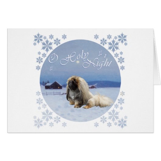 Pekingese O Holy Night Cards (Front Horizontal)