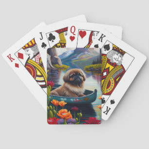 Pekingese on a Paddle: A Scenic Adventure Poker Cards