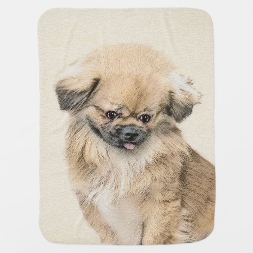 Pekingese Painting _ Cute Original Dog Art Baby Blanket