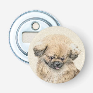 Pekingese Painting - Cute Original Dog Art Bottle Opener