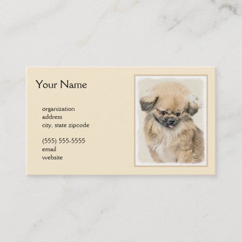 Pekingese Painting _ Cute Original Dog Art Business Card