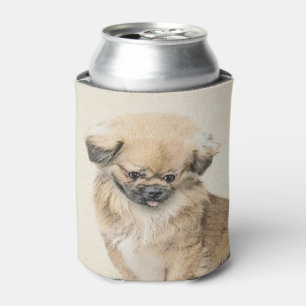 Pekingese Painting - Cute Original Dog Art Can Cooler