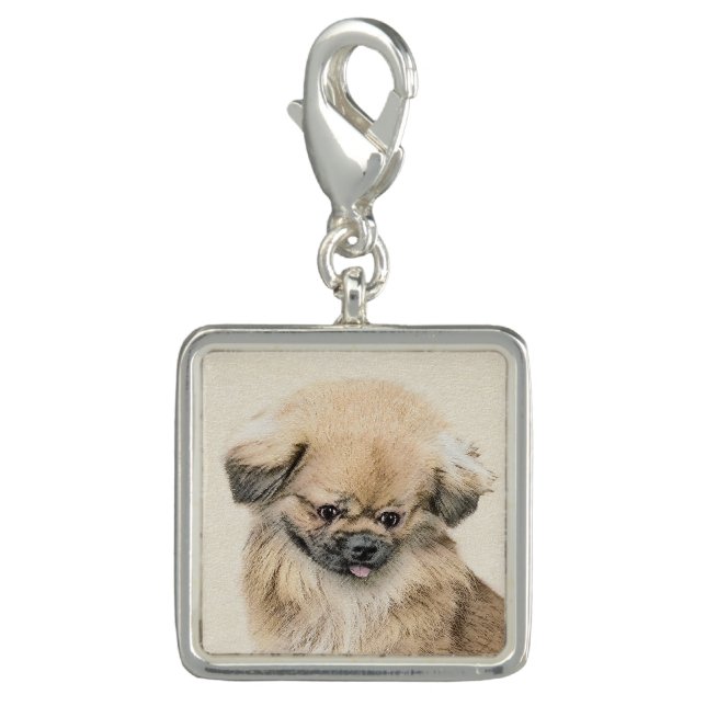 Pekingese Painting - Cute Original Dog Art Charm (Front)