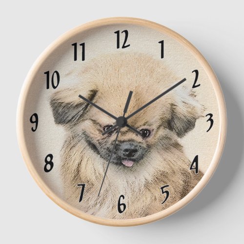 Pekingese Painting _ Cute Original Dog Art Clock