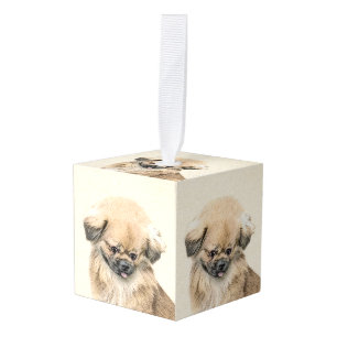 Pekingese Painting - Cute Original Dog Art Cube Ornament