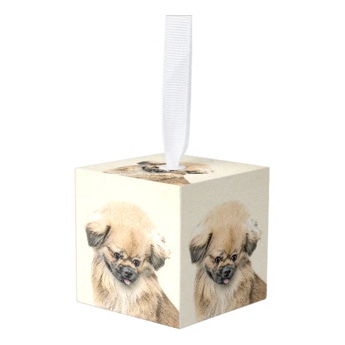 Pekingese Painting _ Cute Original Dog Art Cube Ornament
