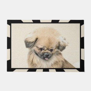 Pekingese Painting - Cute Original Dog Art Doormat