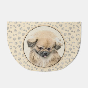 Pekingese Painting - Cute Original Dog Art Doormat