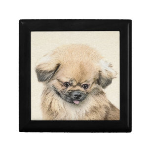 Pekingese Painting - Cute Original Dog Art Gift Box