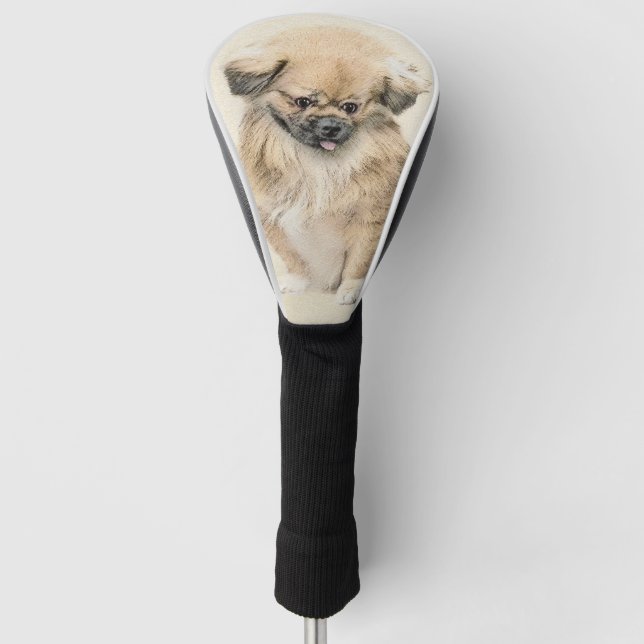 Pekingese Painting - Cute Original Dog Art Golf Head Cover (Front)