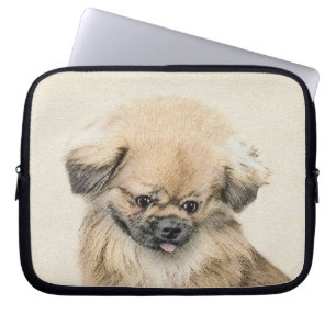 Pekingese Painting - Cute Original Dog Art Laptop Sleeve
