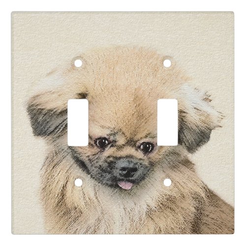 Pekingese Painting _ Cute Original Dog Art Light Switch Cover