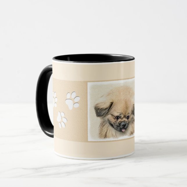 Pekingese Painting - Cute Original Dog Art Mug (Front Left)