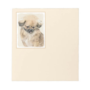 Pekingese Painting - Cute Original Dog Art Notepad