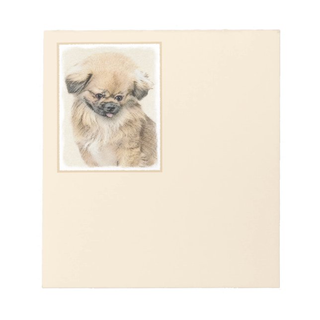 Pekingese Painting - Cute Original Dog Art Notepad (Front)