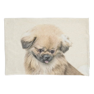 Pekingese Painting - Cute Original Dog Art Pillow Case