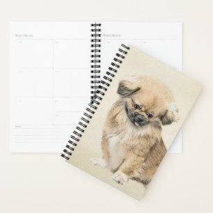 Pekingese Painting - Cute Original Dog Art Planner
