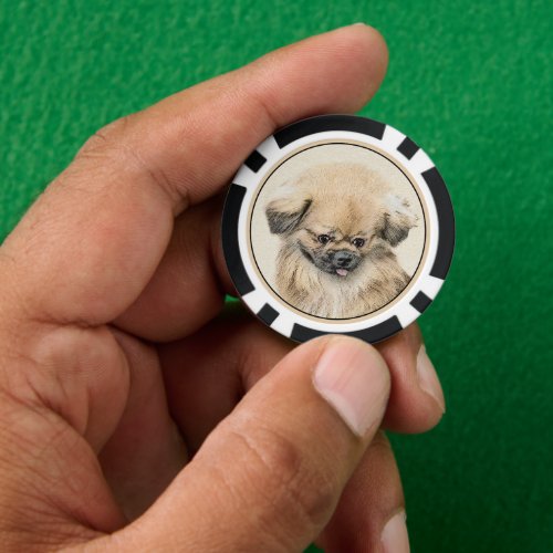 Pekingese Painting _ Cute Original Dog Art Poker Chips