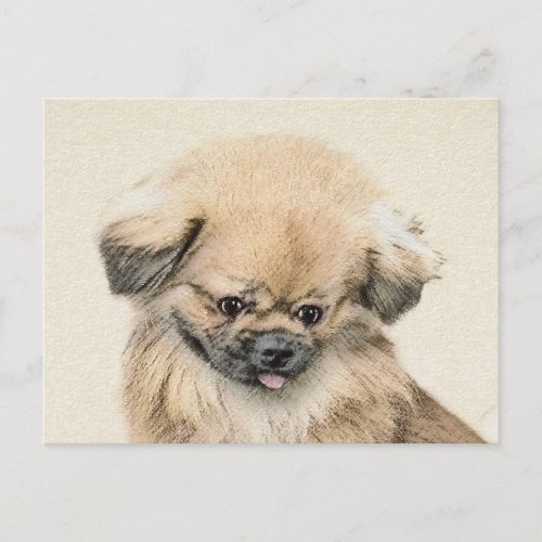 Pekingese Painting _ Cute Original Dog Art Postcard