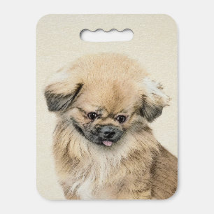 Pekingese Painting - Cute Original Dog Art Seat Cushion