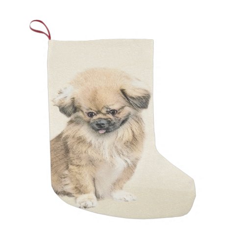 Pekingese Painting _ Cute Original Dog Art Small Christmas Stocking