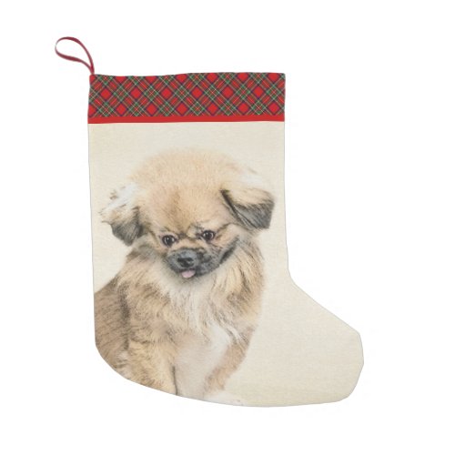 Pekingese Painting _ Cute Original Dog Art Small Christmas Stocking