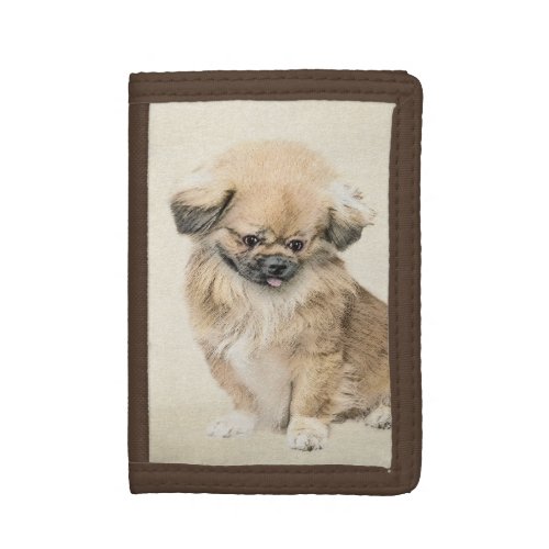 Pekingese Painting _ Cute Original Dog Art Trifold Wallet