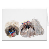 Pekingese Patriotic Greeting Card (Front Horizontal)