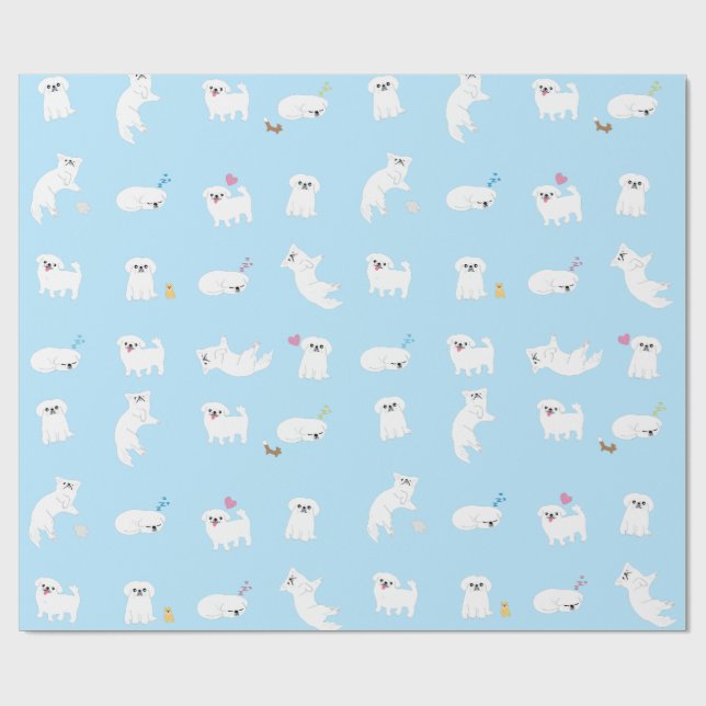Pekingese Pattern Wrapping Paper (Flat)