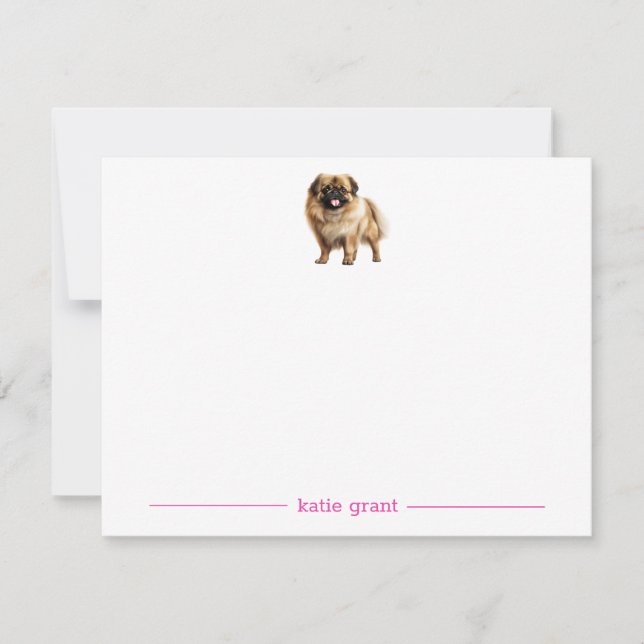 Pekingese Personalized Note Cards (Front)