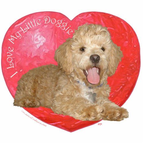 Pekingese  Poodle Mix Valentines Day Cutout