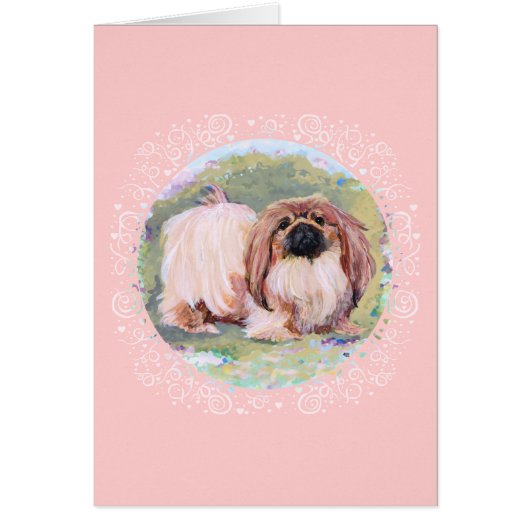 Pekingese Pretty in Pink Cards (Front)