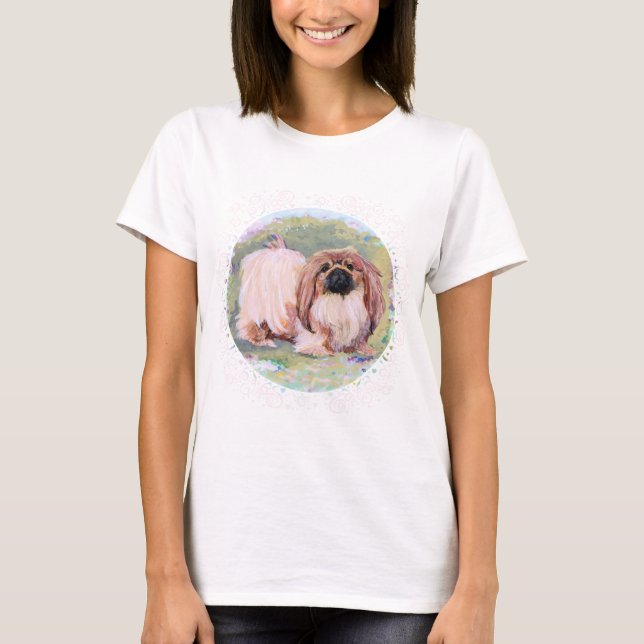 Pekingese Pretty in Pink T-Shirt (Front)