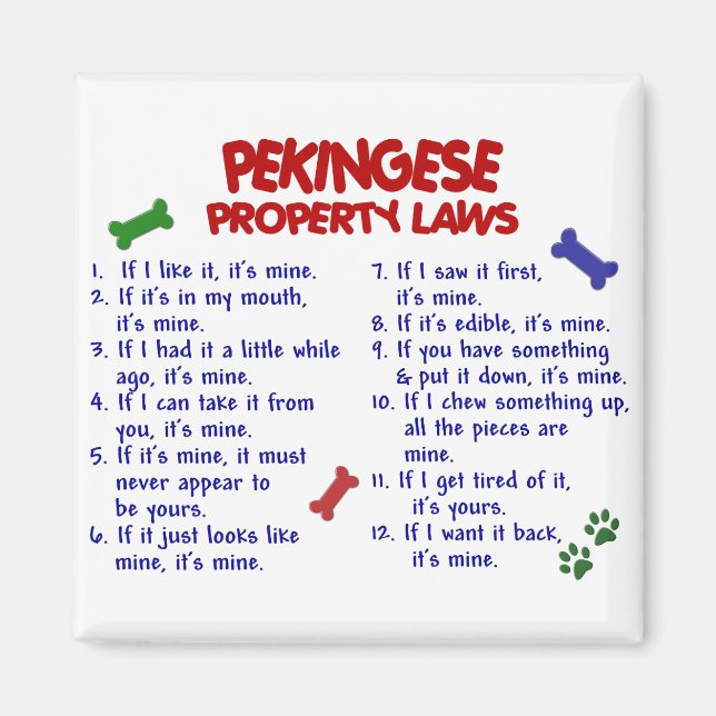 PEKINGESE Property Laws 2 Magnet (Front)