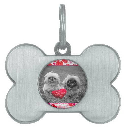 Pekingese Puppies wishing Happy Valentines Day Pet Tag