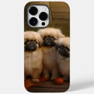 Pekingese Puppy Autumn Delight Pumpkin Case-Mate iPhone 14 Pro Max Case